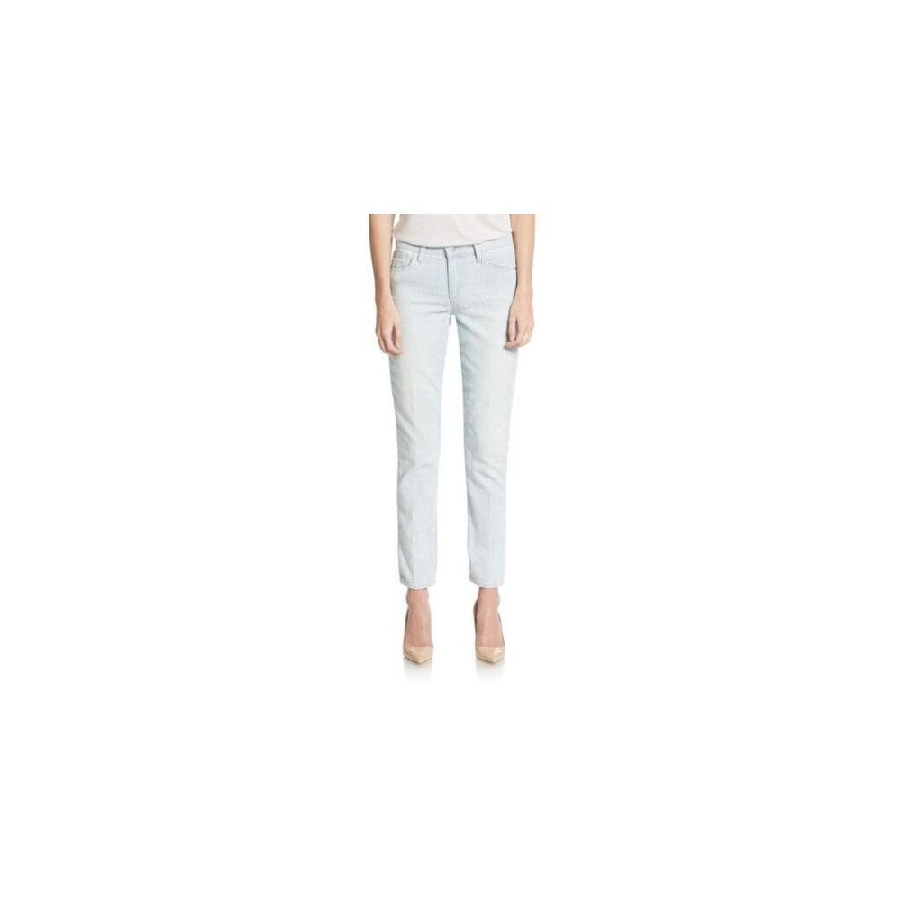 JOE'S JEANS Railroad Stripe BLUE WHITE Denim WYNN Skinny Ankle SLIM FIT 31 $169
